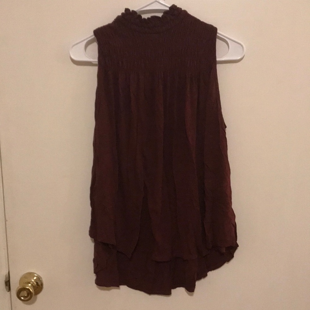 Target burgundy mock neck sleeveless top